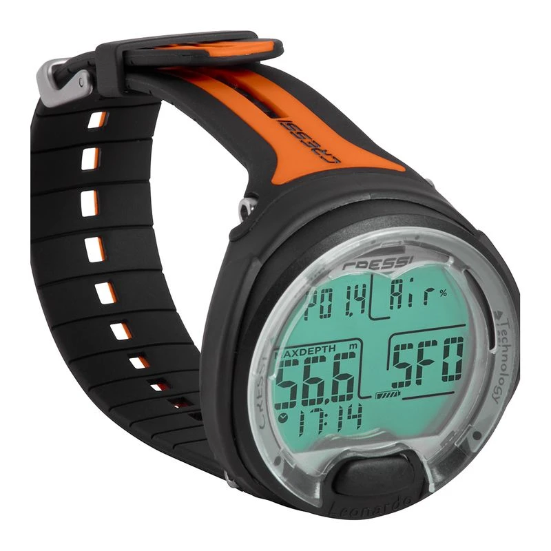 Cressi Leonardo Diving Computer Sports Watch Black Orange Sportpur