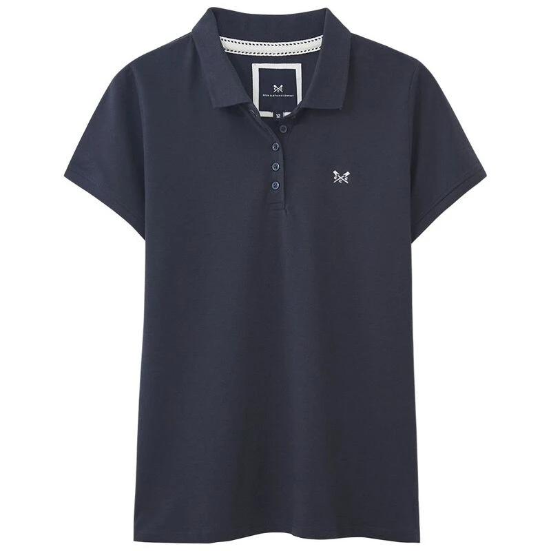 Crew Clothing Co. Womens Exmouth Solid Polo Shirt Navy Sportpursui