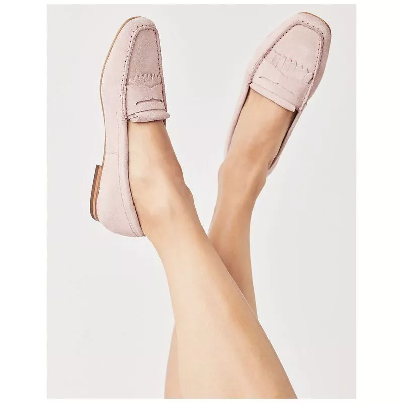 Crew Clothing Co. Womens Suede Fringed Loafers Pink Sportpursuit.c