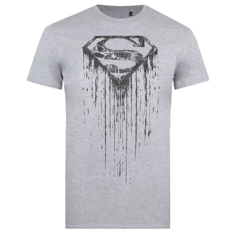 DC Comics Mens Superman Paint T Shirt Heather Grey Sportpursuit