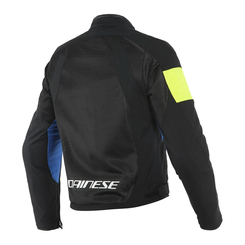 Dainese Mens VR46 Grid Air TEX Jacket Black Princess Blue Fluo Spo