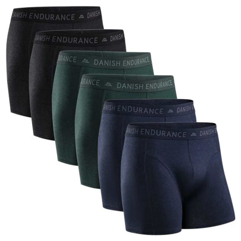 Danish Endurance Mens Classic 6 Pack Underwear (Black/ Blue Mélange/ G