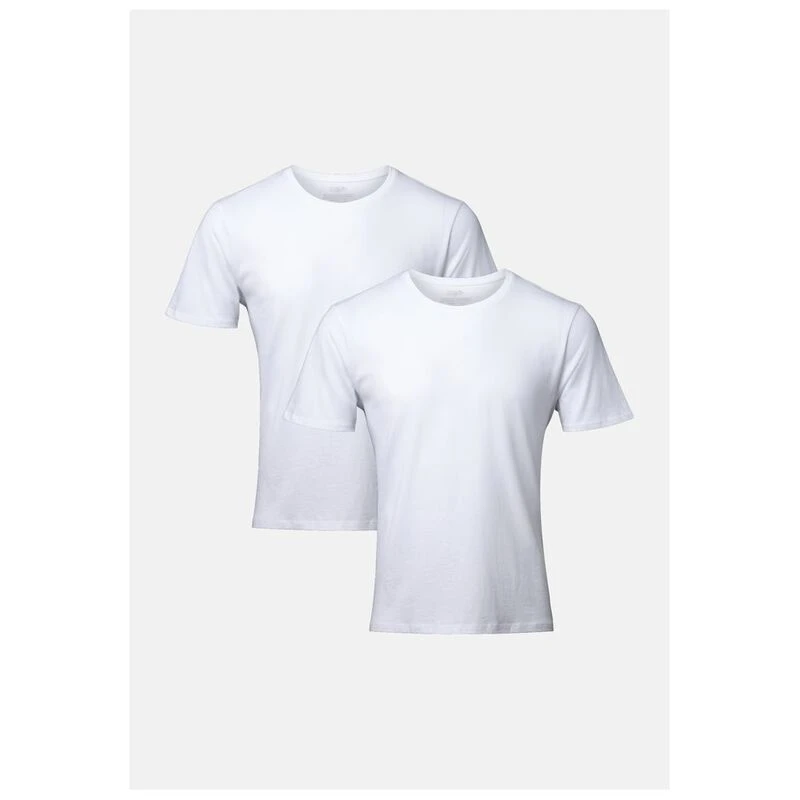 Danish Endurance Mens Modal Crew Neck 2 Pack T-Shirt (Pure White) | Sp