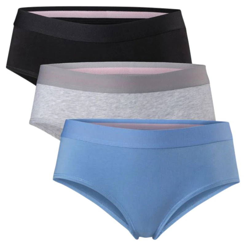 DanishEndurance Sous vetements Hipster 3 Pack Femme Noir Light Grey M