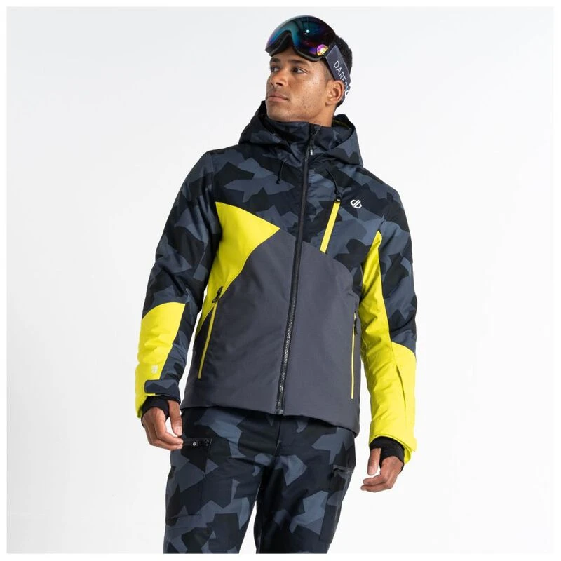 Dare2B Mens Baseplate Jacket (Neon Spring/Black Geo) | Sportpursuit.co