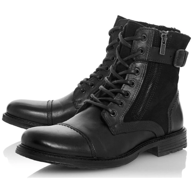 Dune Mens Cloveland Buckle Boots Black Sportpursuit