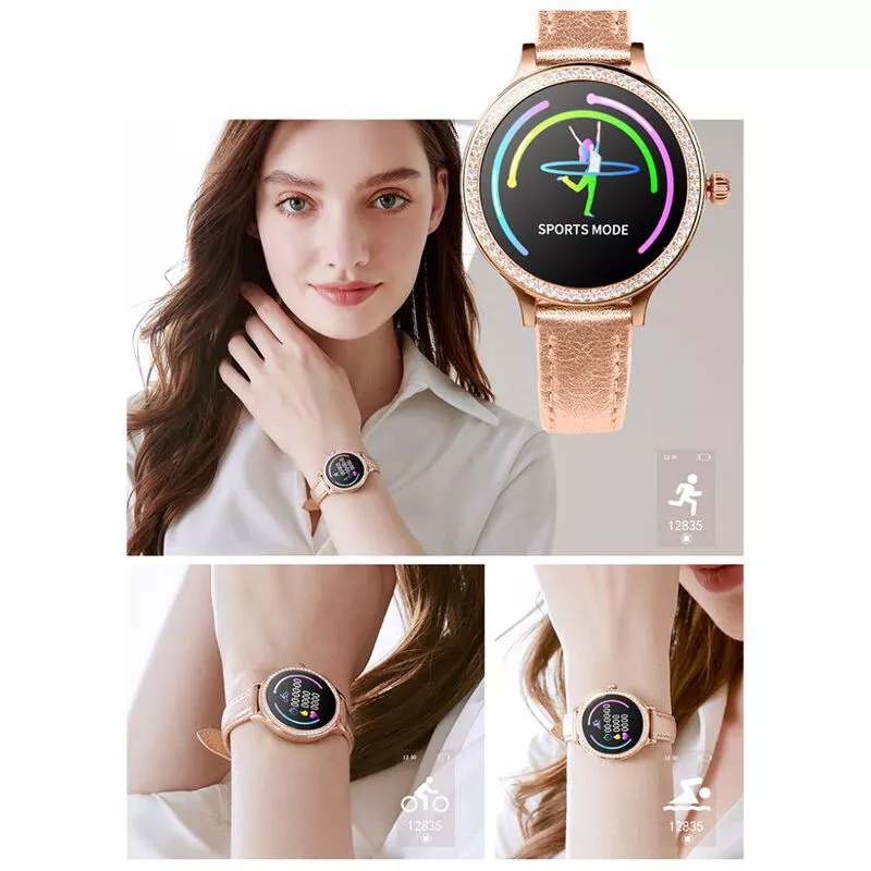 Evetane Womens Bluetooth IP68 Smartwatch Gold Sportpursuit