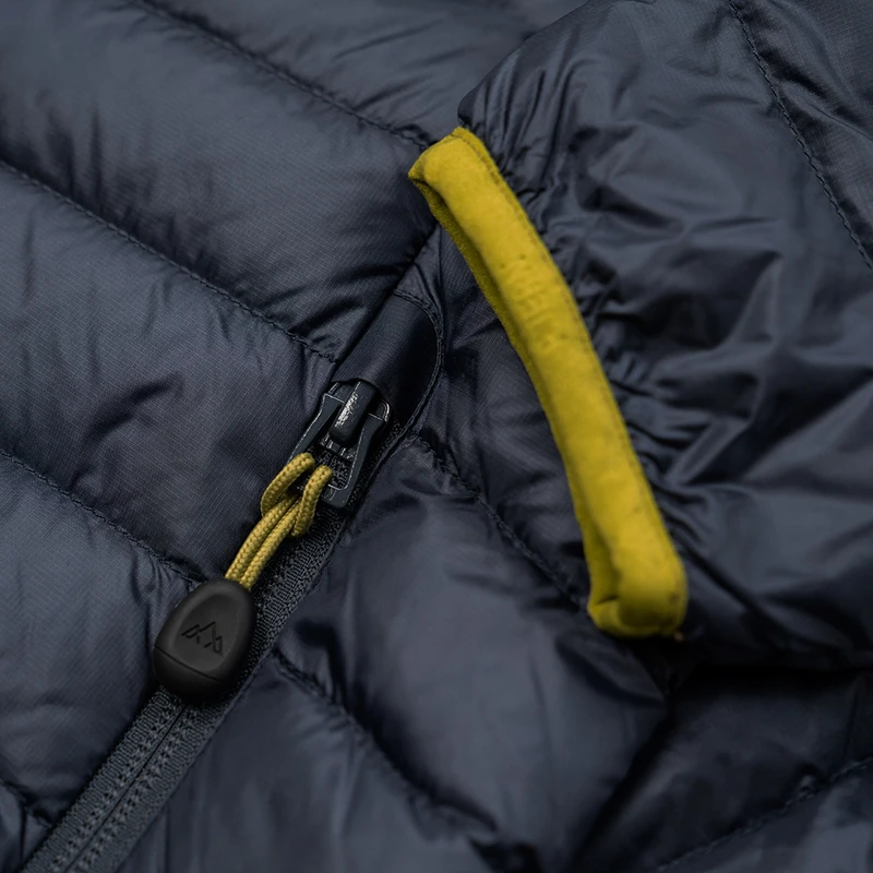 Fjern Mens Aktiv Hooded Down Jacket (Storm Grey/Lime) Sportpursuit.c