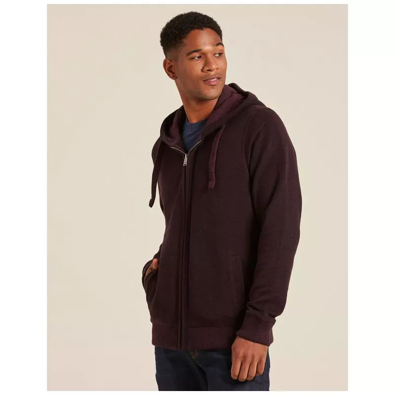 Fat Face Mens Quilted Lined Zip Thru Hoodie Bilberry Sportpursuit