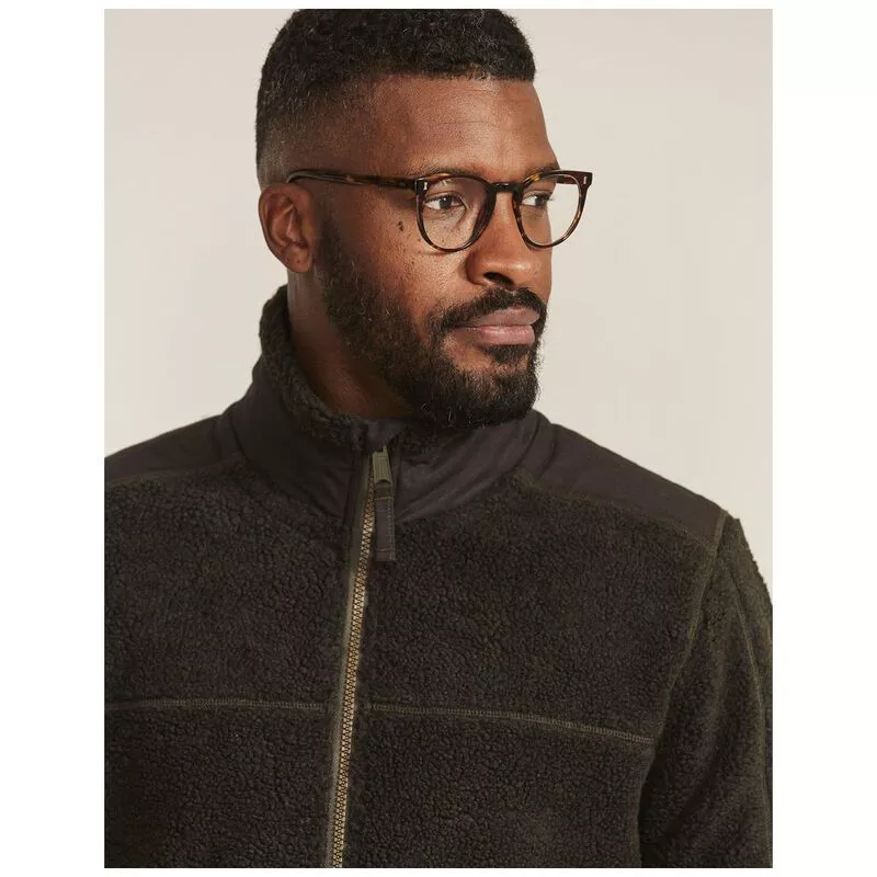 Fat Face Mens Hale Fleece Zip Thru Jacket Dark Umber Sportpursuit