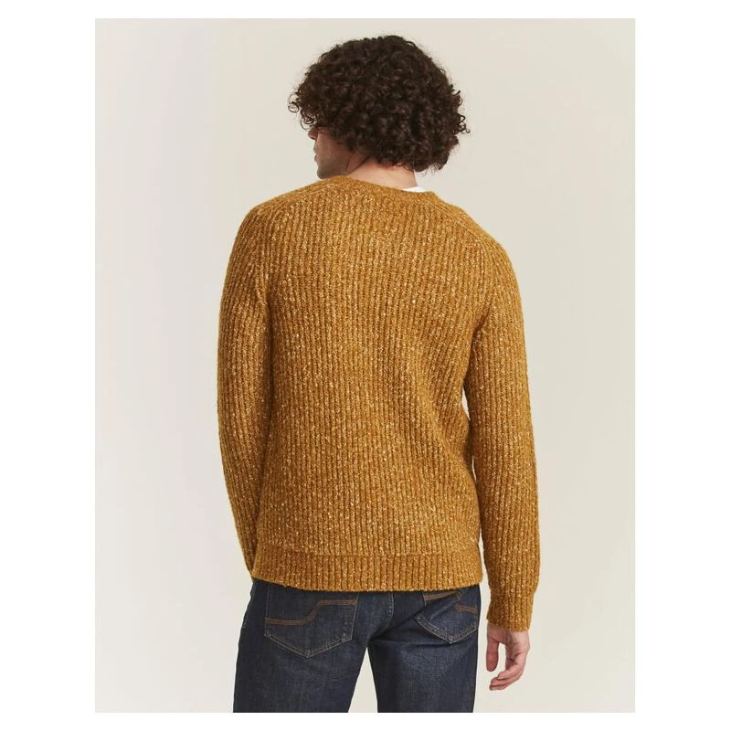 FatFace Mens Compton Fisherman Crew Neck Pullover Mustard Sportpur