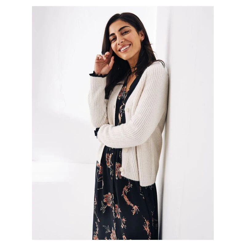 FatFace Womens Sparkle Cardigan (Ivory)