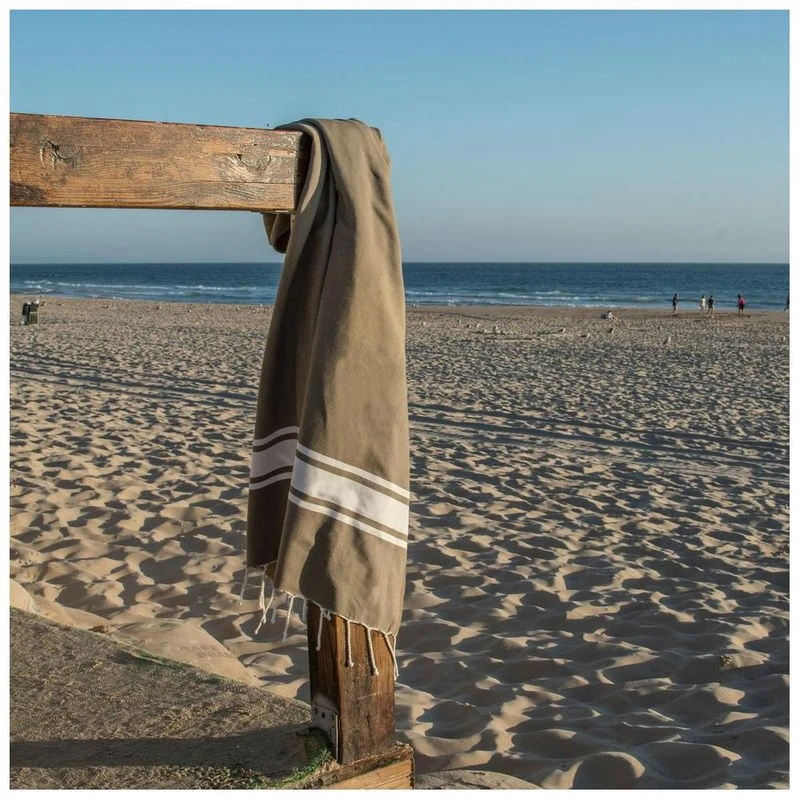 Febronie Fouta St Tropez Hammam Towel Light Taupe White Sportpursu