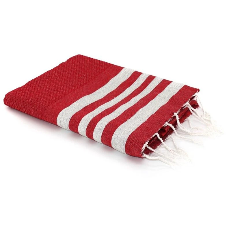 Febronie Hamptons Fouta Towel Red Silver Sportpursuit