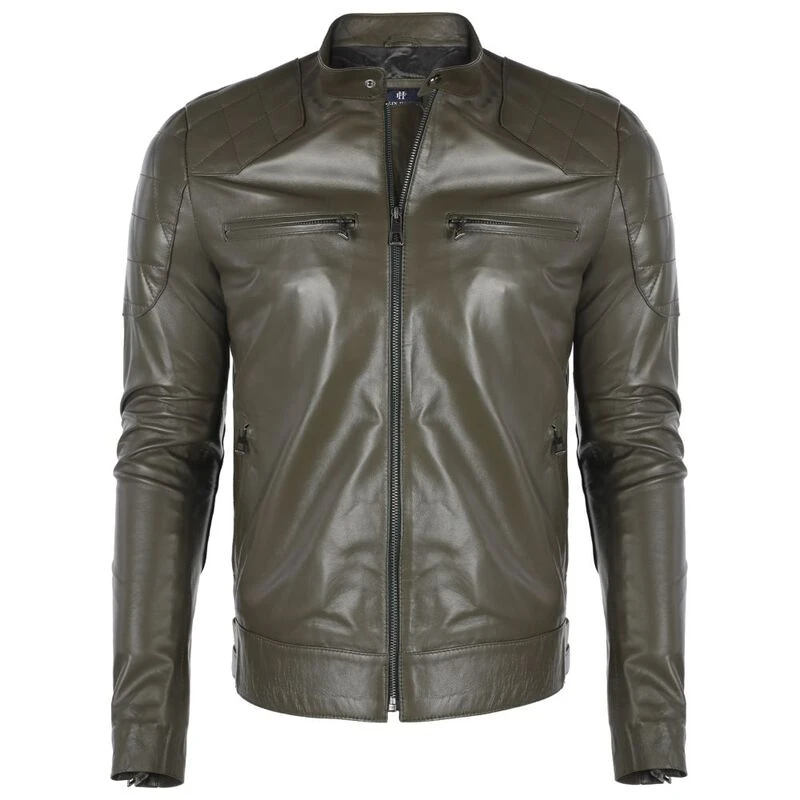 Felix Hardy Mens Leather Jacket Olive Sportpursuit Com