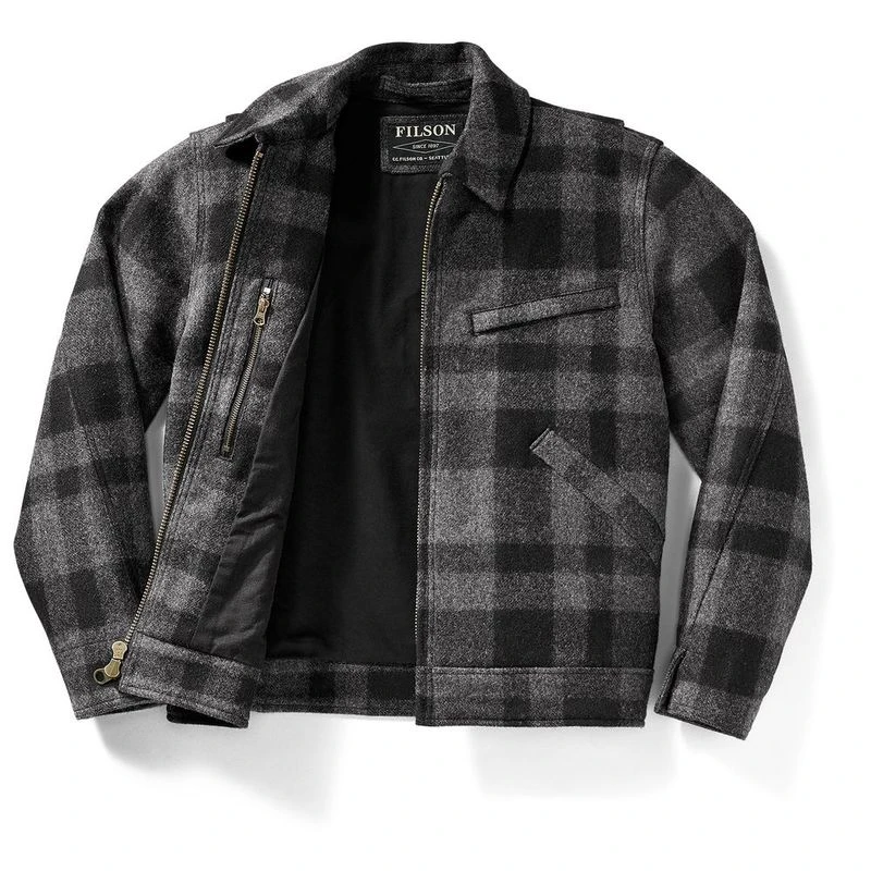 Filson Mens Mackinaw Work Jacket (Grey Black) | Sportpursuit.com