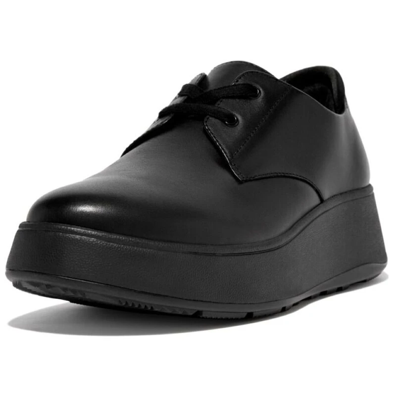 Fitflop Womens F Mode Leather Casual Shoes All Black Sportpursuit