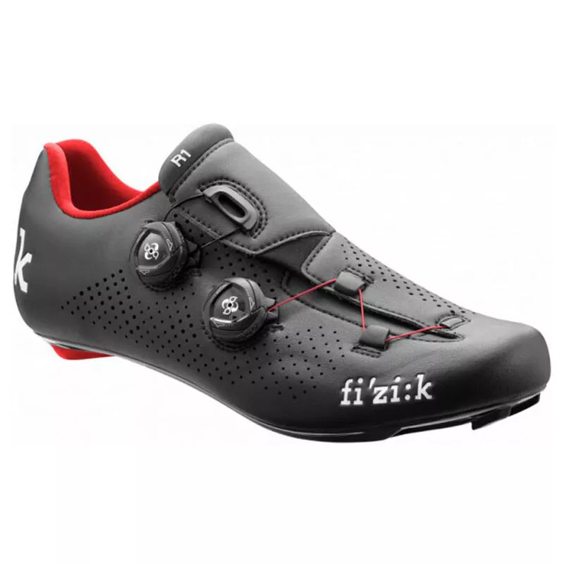 Fizik Womens R1 Uomo Boa Road Cycling Shoes (Black/Red) | Sportpursuit