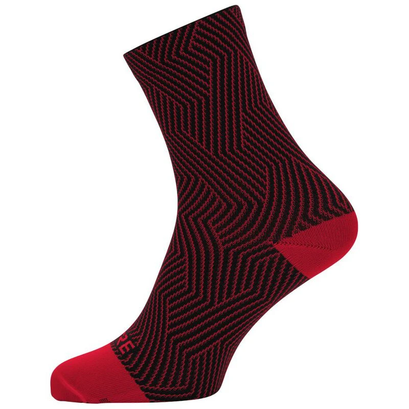 GORE C3 Mid Socks Red Black Sportpursuit