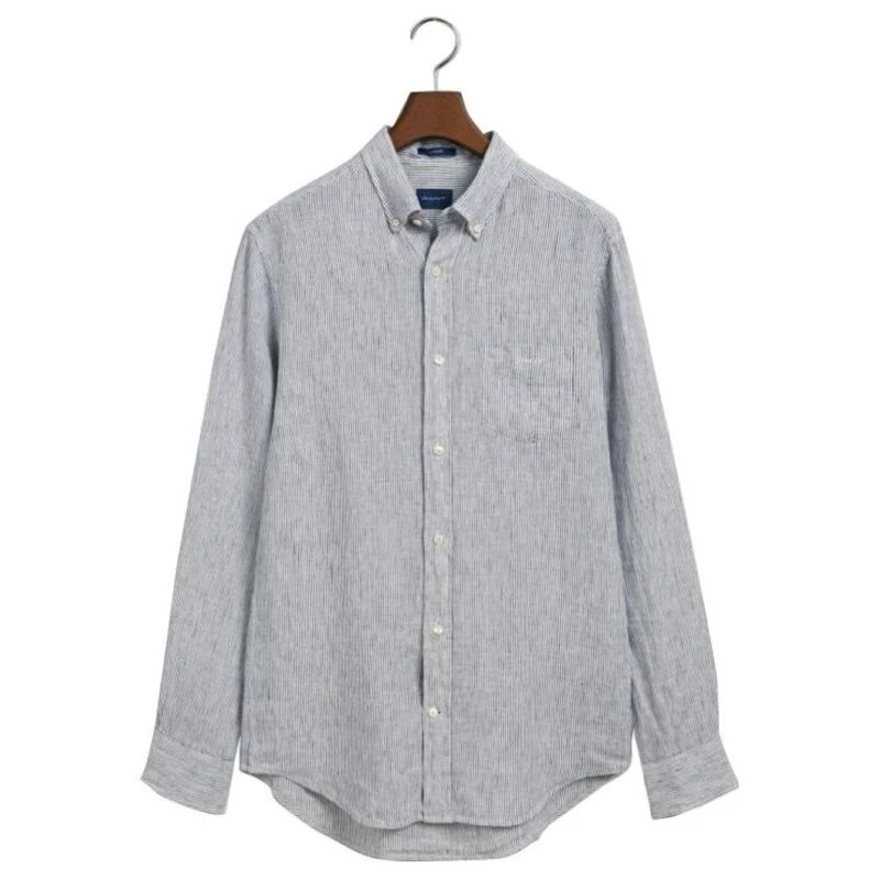 Gant Mens Regular Fit Linen Shirt (Grey) | Sportpursuit.com