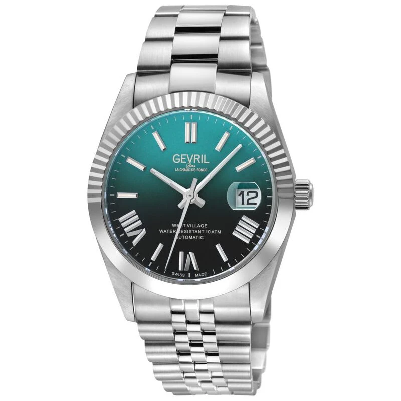 Gevril Mens Automatic West Village Fusion Casual Watch Silver Spor