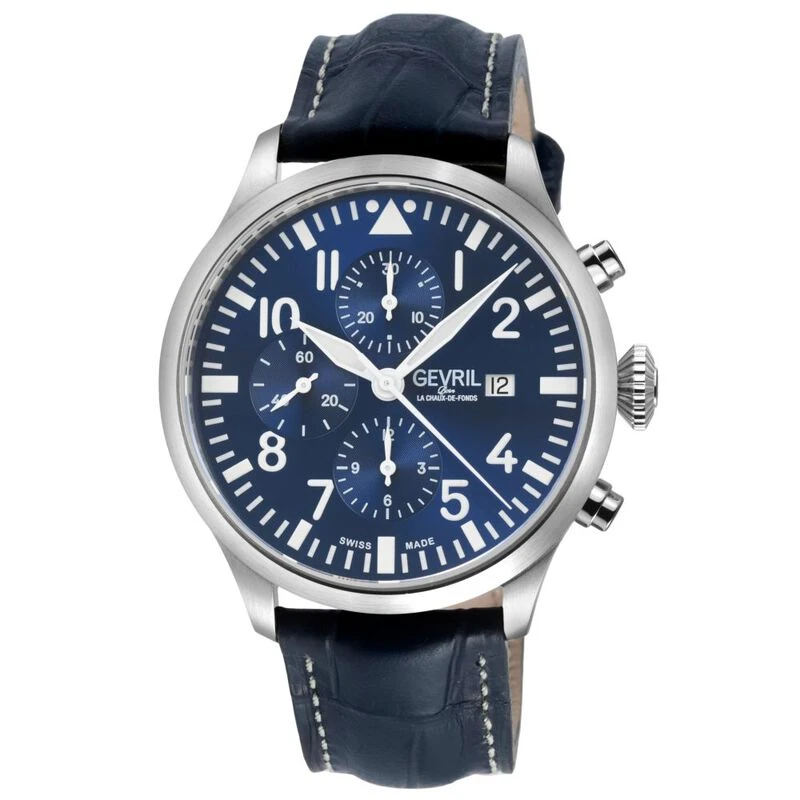 Gevril Mens Lenox Automatic Watch (Blue) | Sportpursuit.com