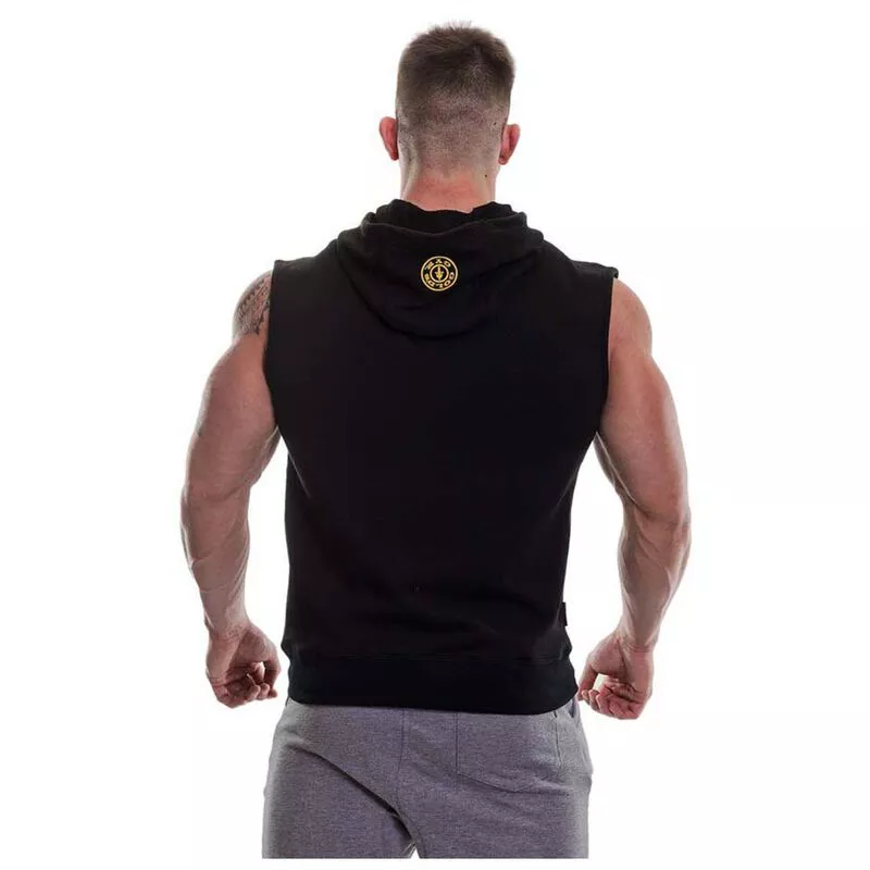 Golds Gym Mens Zip Thru Short Sleeve Hoodie Black Sportpursuit
