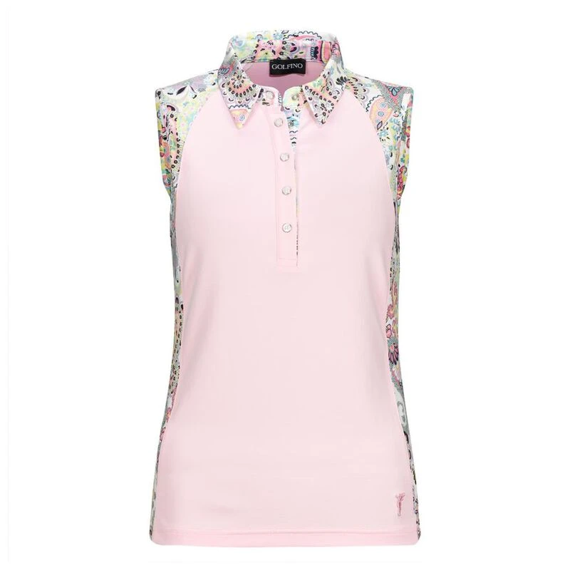 Golfino Womens Holiday Dreams Paisley Polo Candy
