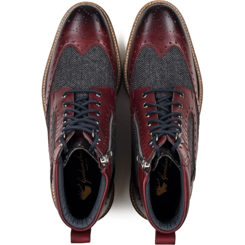 Mens tweed brogue boots best sale