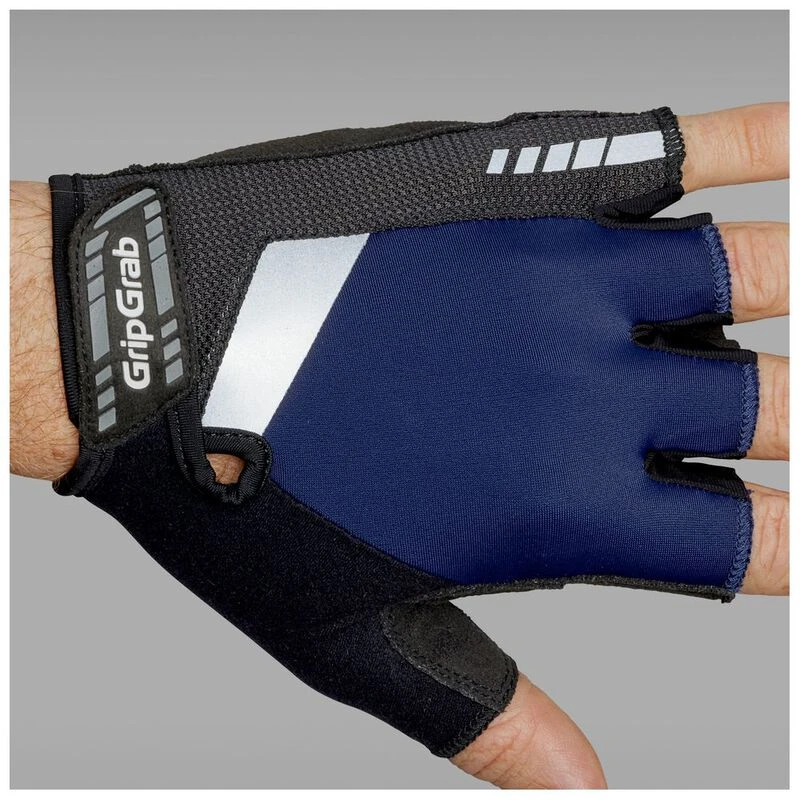 Gripgrab SuperGel Padded Summer Fingerless Gloves Navy Blue Sportp
