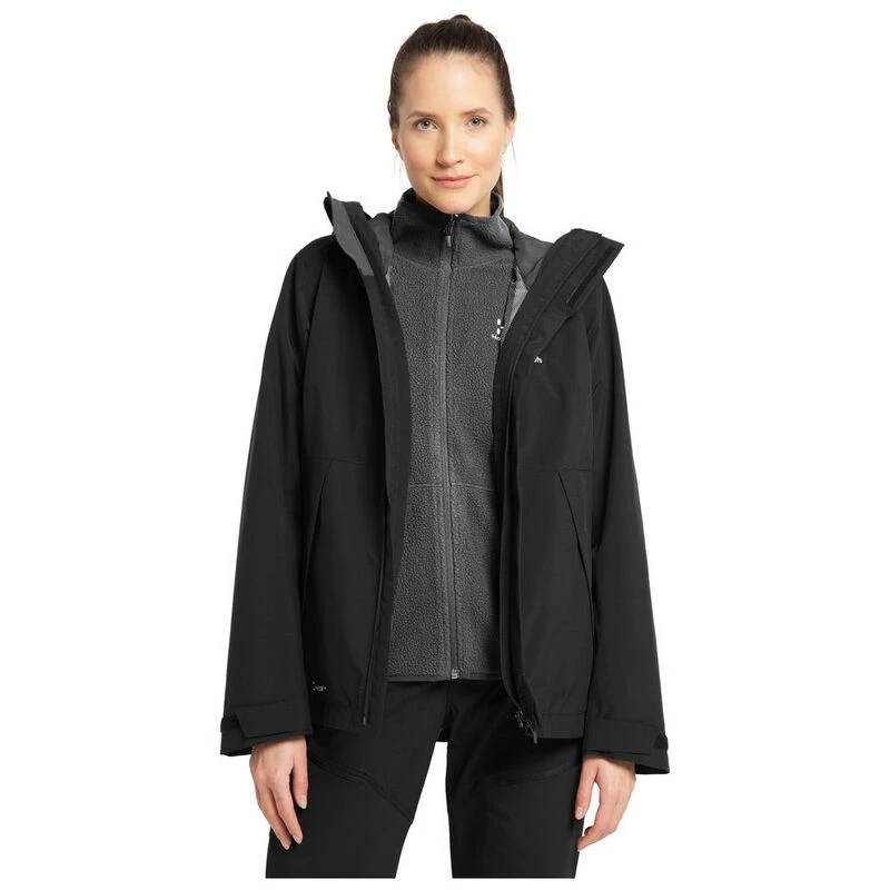 Haglöfs Womens Stuga 3-in-1 Waterproof Jacket (True Black) | Sportpurs