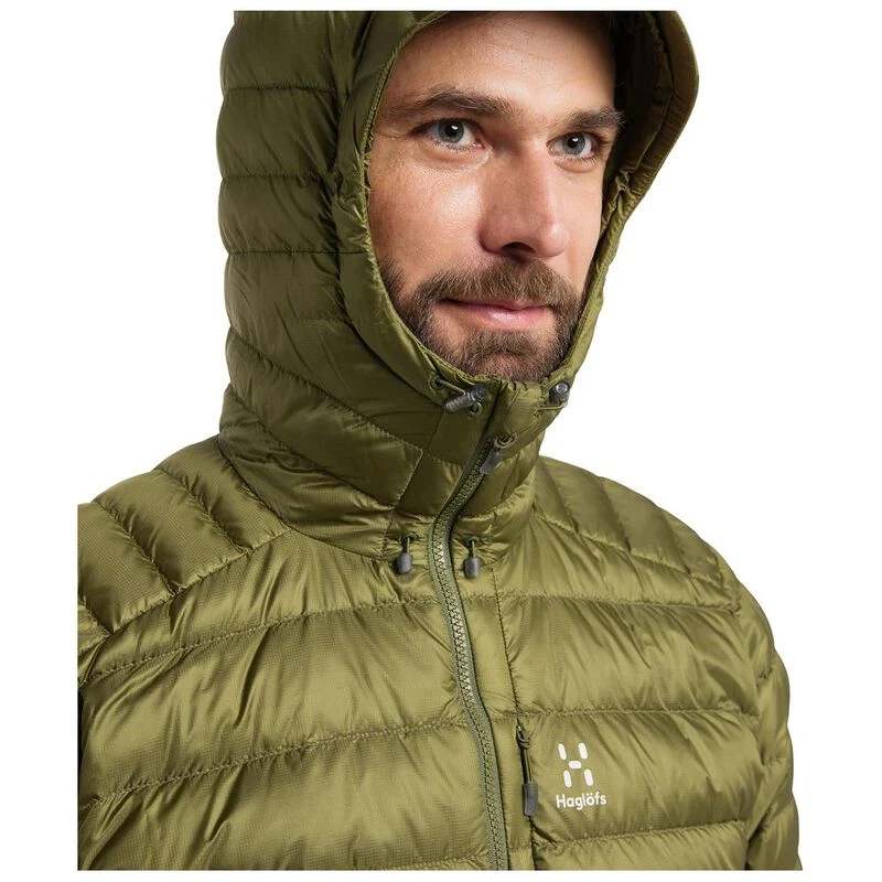 Haglofs Mens Roc Down Hooded Jacket (Olive Green)