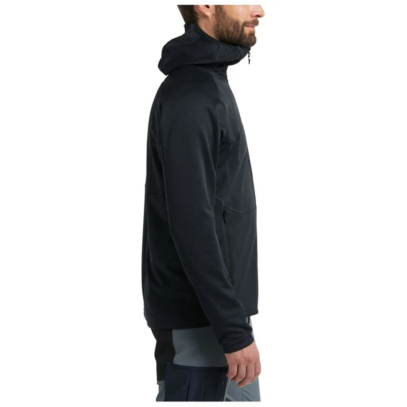 Haglöfs Mens Skuta Hooded Fleece Jacket (True Black) | Sportpursuit.co