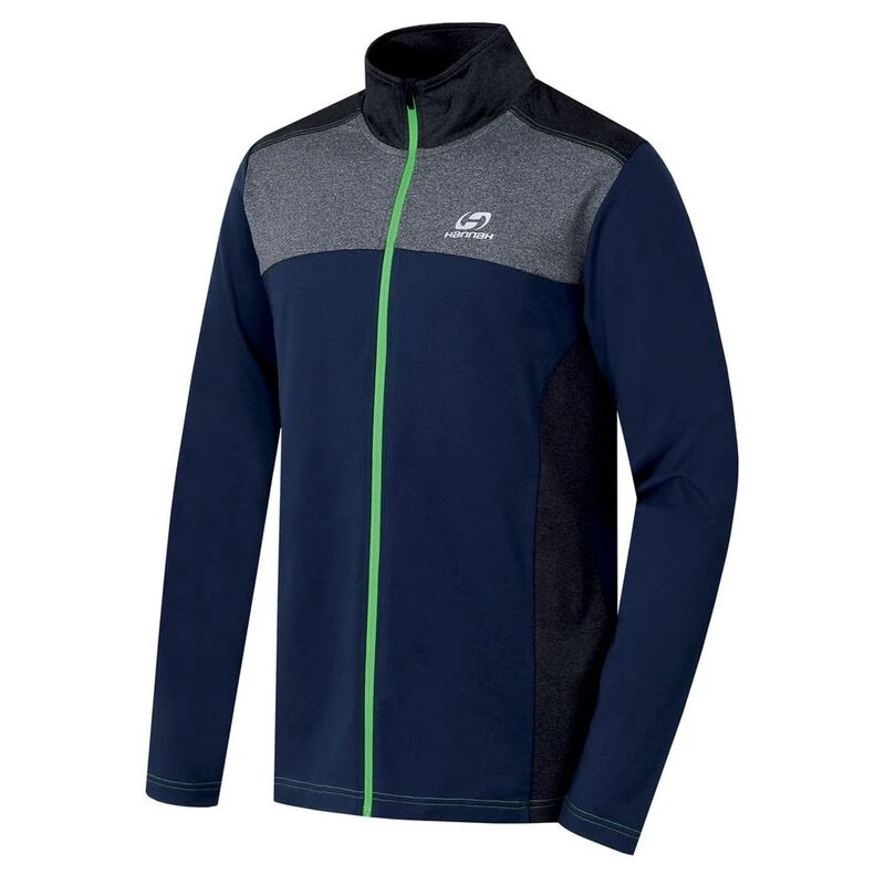 Rafiki Mens Chardon Zip Midlayer (Midnight Navy/Dark Gray Melange) S