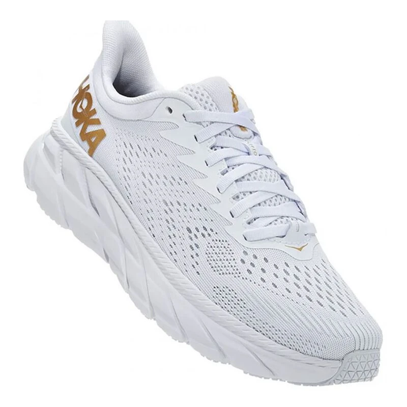 Hoka Mens Clifton 7 Running Shoes White Golden Egg Sportpursuit