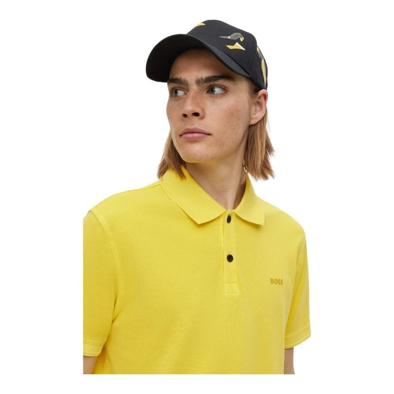 Yellow hugo boss polo top