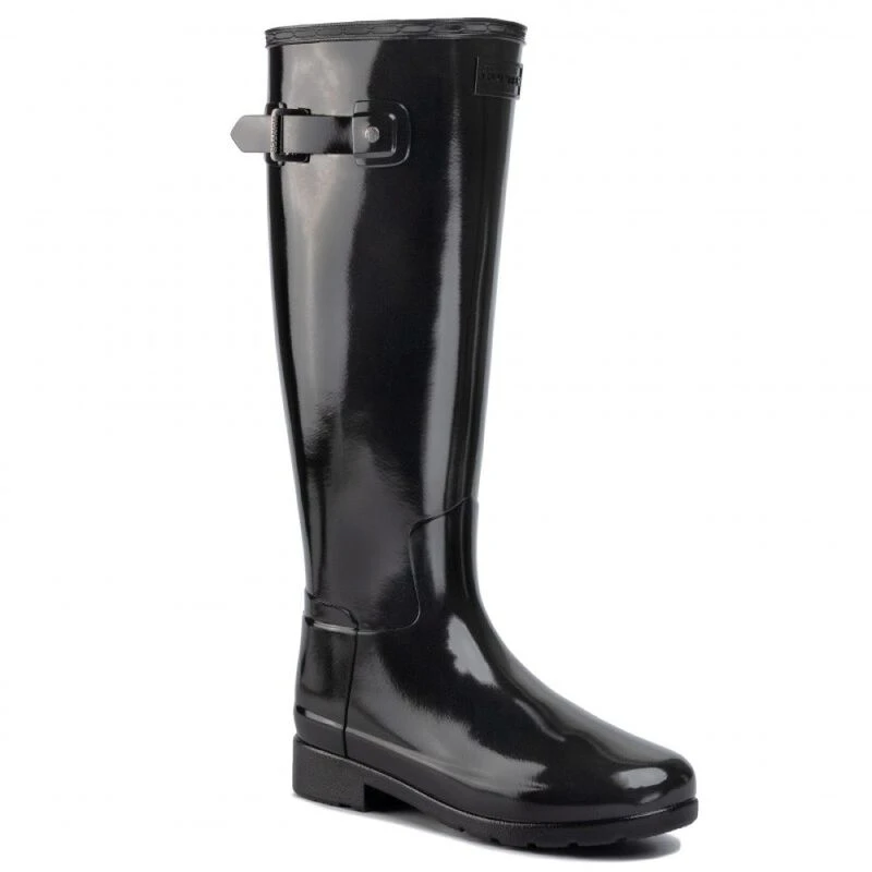 Hunter Womens Original Refined Wide Fit Wellington Boots (Black) | Spo