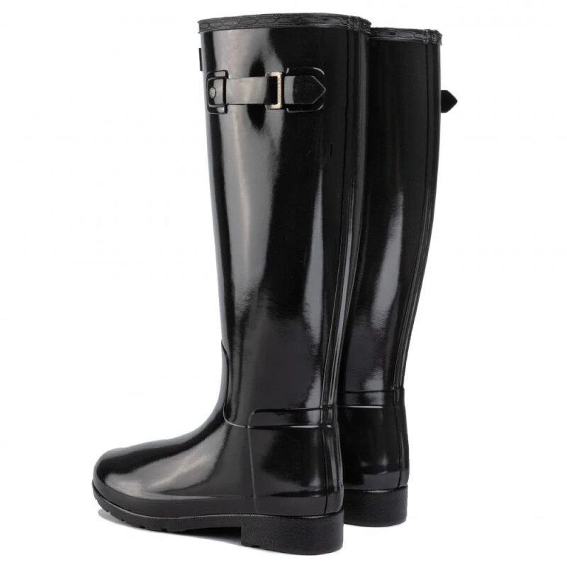 Hunter Womens Original Refined Wide Fit Wellington Boots (Black) | Spo