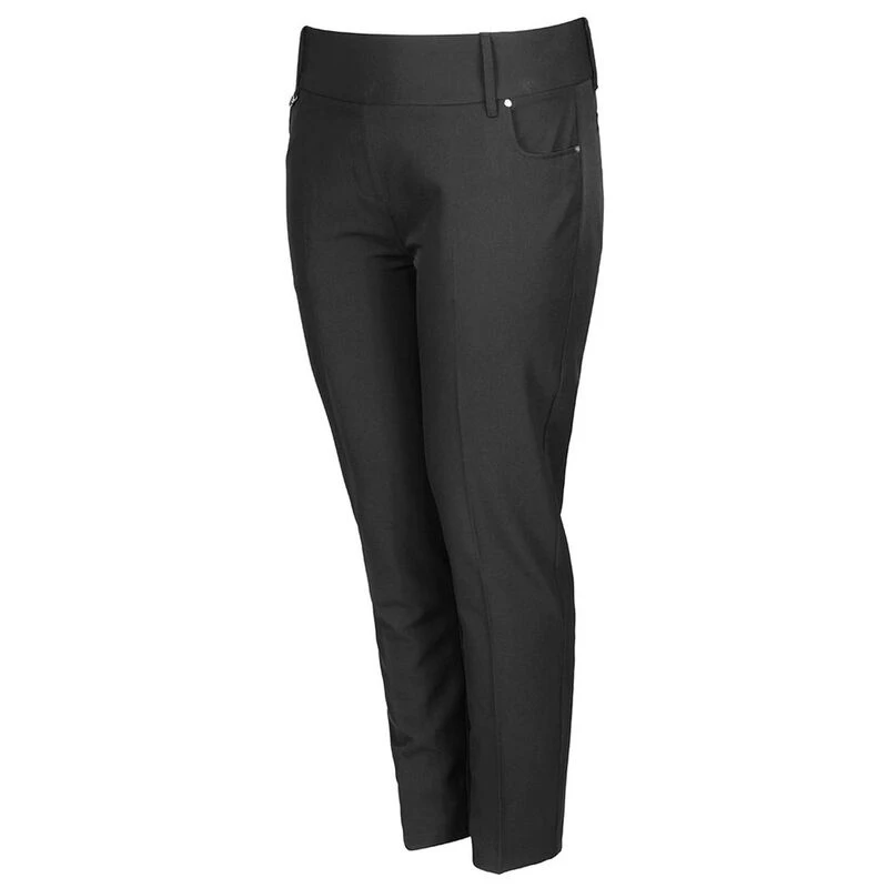 Island Green Womens Pull On Short Leg Trousers Black Sportpursuit