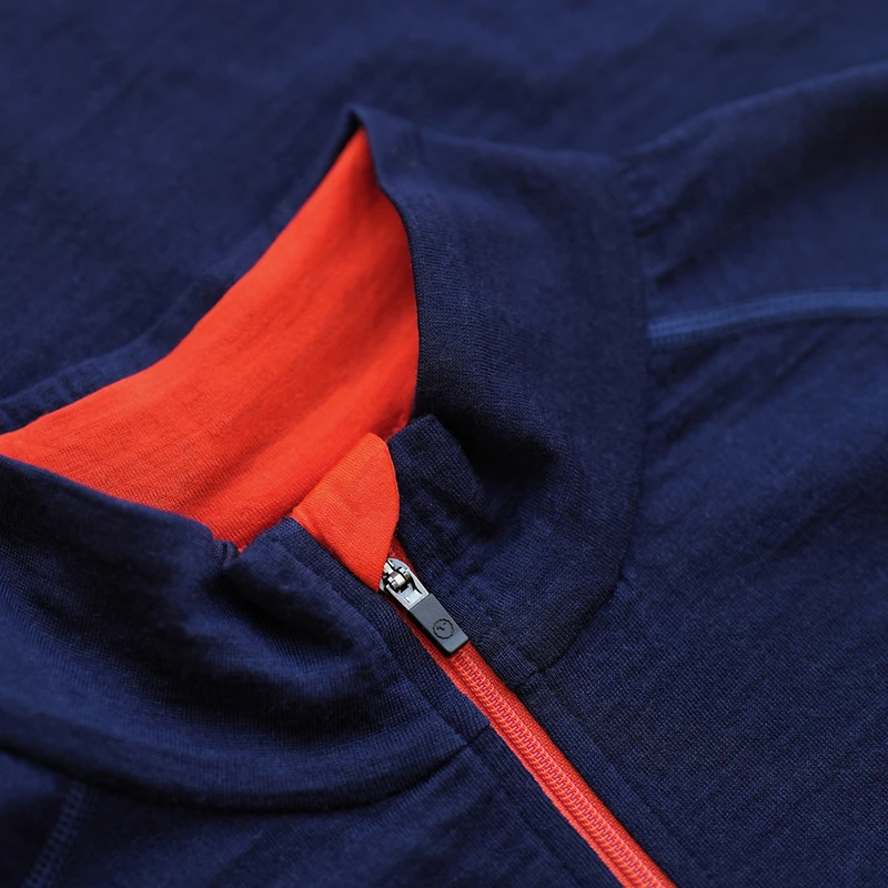 Isobaa Womens Merino 200 Long Sleeve Zip Neck (Navy) | Sportpursuit.co
