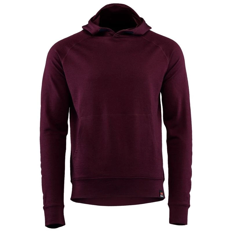 ISOBAA Mens Merino Lounge Hoodie Wine Navy Sportpursuit