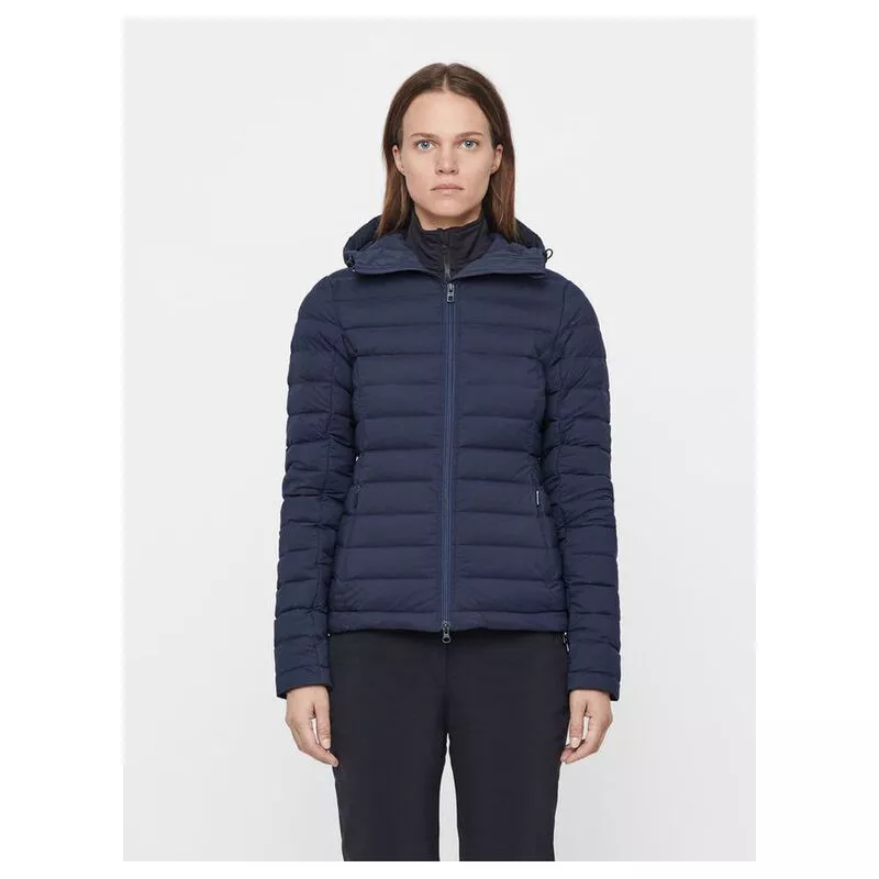 J Lindeberg Womens Ease Hooded Liner Down Jacket JL Navy Sportpurs
