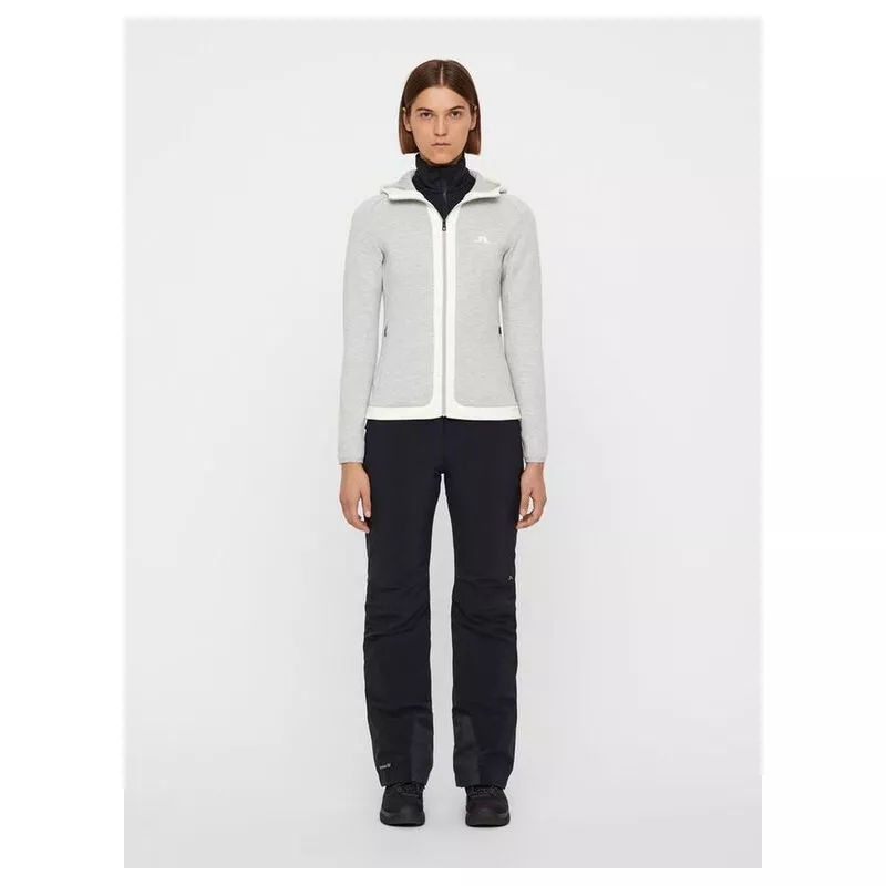 J Lindeberg Womens Moffit Tech Sweat Zipped Hoodie Stone Grey Melange