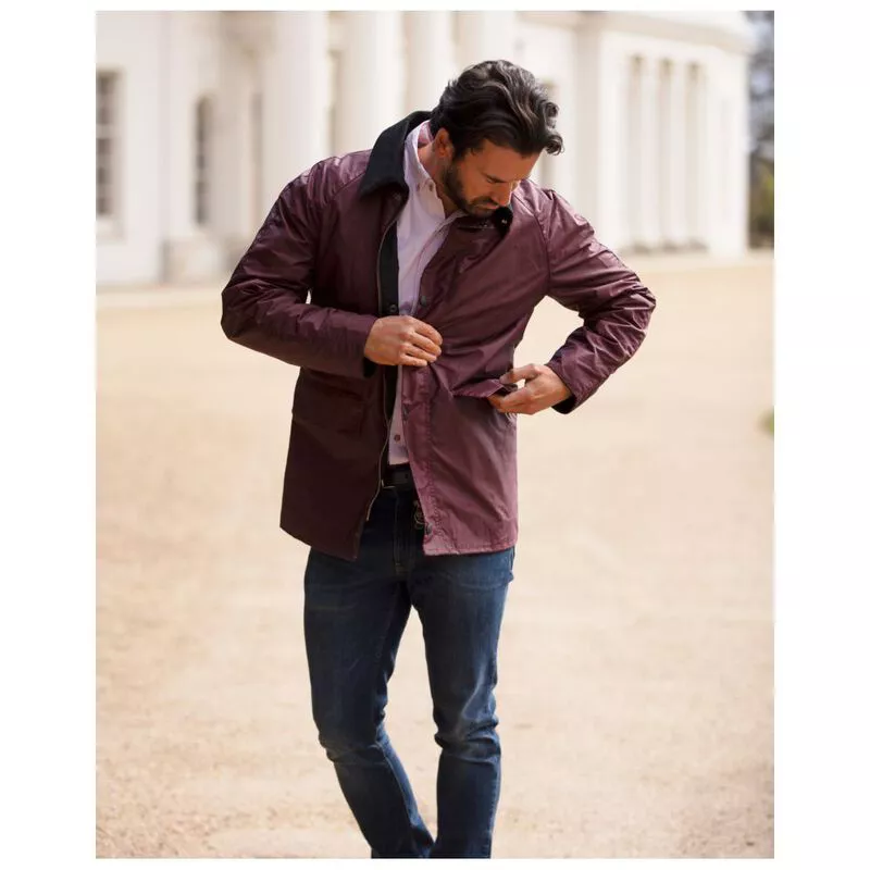 Burgundy barbour hotsell jacket mens