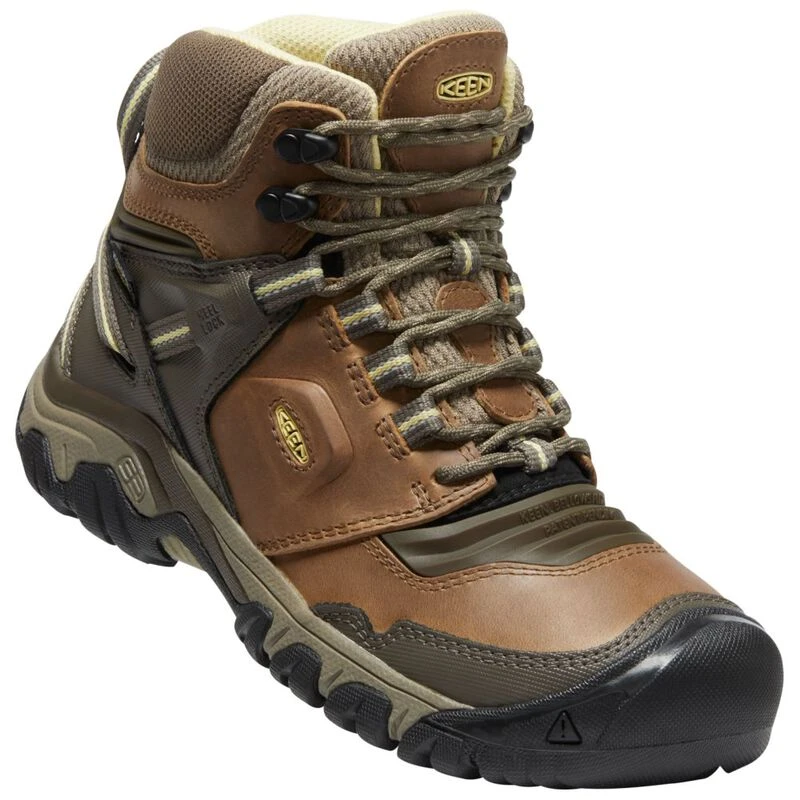 Keen Womens Ridge Flex Mid WP Waterproof Boots (Safari/Custard) | Spor