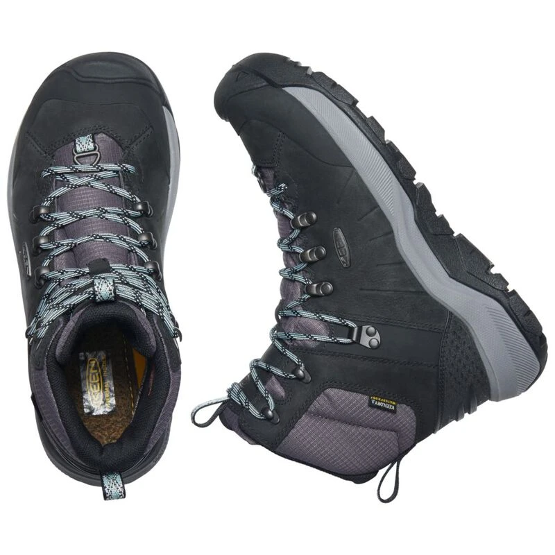 Keen Womens Revel IV Mid Polar Snow Boots Black Harbor Gray Sportp