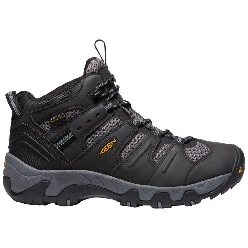 Keen Mens Koven Mid WP Waterproof Hiking Boots Black Steel Grey Sp