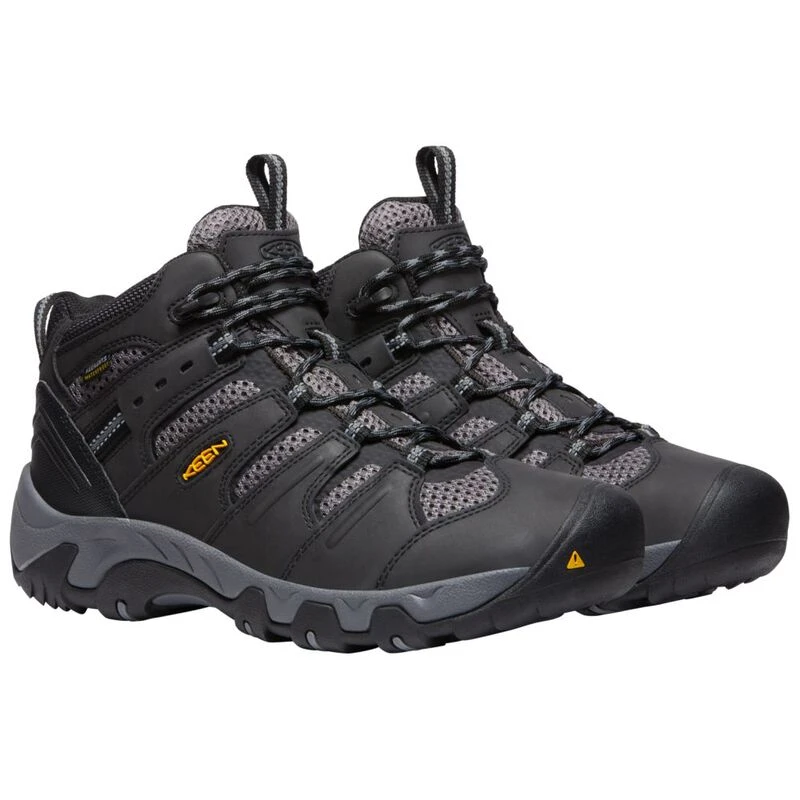 Keen Mens Koven Mid WP Waterproof Hiking Boots (Black/Steel Grey) | Sp