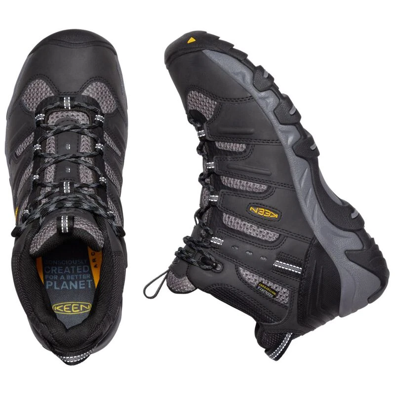 Keen Mens Koven Mid WP Waterproof Hiking Boots Black Steel Grey Sp