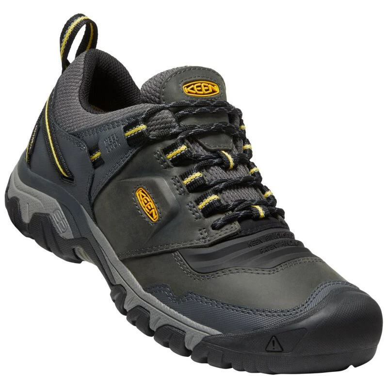Keen Mens Ridge Flex WP Waterproof Hiking Shoes Steel Grey Keen Yello